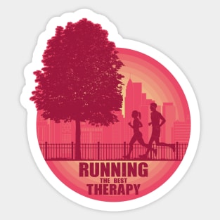 Running the best Therapy Sticker